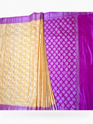 Silk Katan With Golden Jari Work all Over Saree